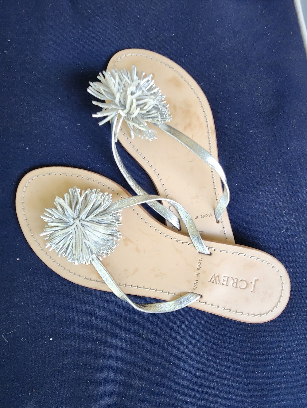 J. Crew Made in Italy Leather Flat Sandals